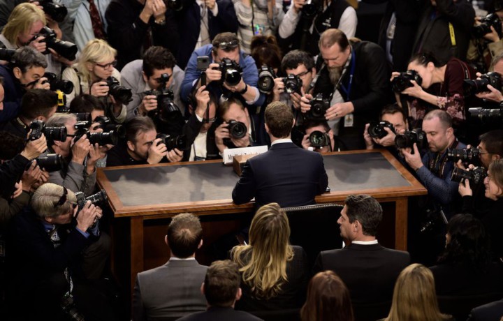 Marck Zuckerberg en su comparecencia en el Congreso de los EUA. Grandes plataformas. 